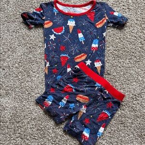 Little Sleepies Fireworks and Treats Pajama Set - Red and Blue